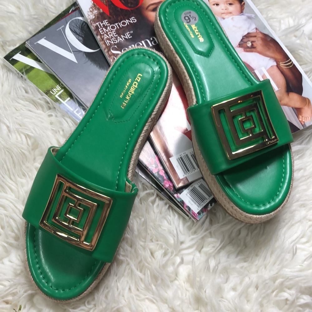 New Liz Claiborne Green Farley Shoes Sandals - Picture 6 of 7